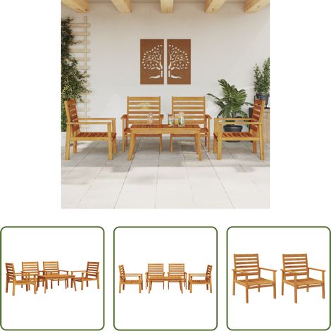 Akazienholz - 5-tlg. Garten-Lounge-Set Massivholz Akazie (1/5)