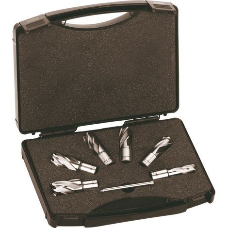 Juego de 6 brocas HSS MILWAUKEE - eje Ø 19 mm Weldon - Ø14 a Ø24 mm - en estuche de plástico - 4932372533