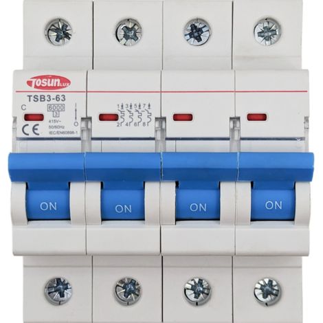 Interruptor magnetotérmico trifásico 4 polos 50A