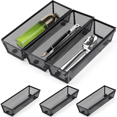Besteckkästen aus Metallgewebe, Besteckaufbewahrung, Küchenschubladen-Organizer, Besteckorganizer