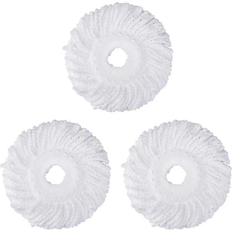 3er Pack Mop Head Ersatz for Hurricane Spin Mop Ersatzkopf Mikrofaser Spin Mop Nachfüllungen Einfache Reinigung Runde Form Standardgröße (1/5)