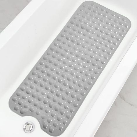 Tappetino da bagno e doccia extra lungo, antiscivolo (99 x 41 cm), lavabile in lavatrice, con ventose e fori di drenaggio per il bagno - Crezuo