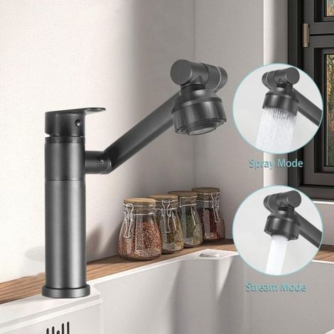 Robinet de lavabo avec douchette - Unbrand - Douchette rotative 1080° - Jet grand angle - Design élégant (1/5)