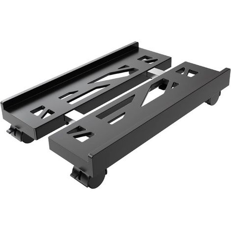 Soporte para ordenador, Ajustable y móvil, Soporte para CPU, con 4 ruedas, Plástico, Soporte para CPU debajo del escritorio, Negro (1/5)