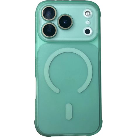 Étui de protection à chargement sans fil pour iPhone 15 Pro, avec aimant et finition transparente givrée antichoc. (1/5)