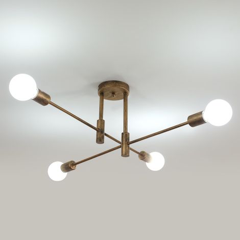Lustre Vintage Sputnik, 4 Lumières Plafonnier E27, Bronze (1/5)