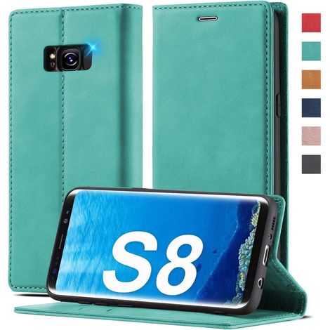 Coque portefeuille pour Samsung Galaxy S8, cuir PU, fonction support, fermeture magnétique (1/5)