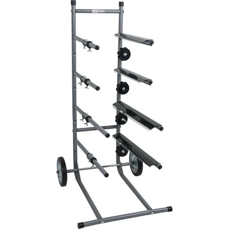 Kstools – Distributeur mobile de papier 4 rouleaux – Chariot de marouflage 4 niveaux – Largeur 560mm – Hauteur 1080mm – Tube en acier (1/2)