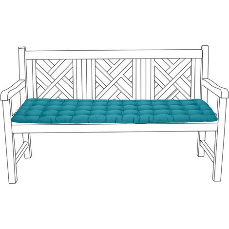 Gardenista - Getuftete Sitzpolster für Outdoor Banken für Rattanmöbel, wasserabweisende 3-Sitzer-Sitzkissen für Gartenterrasse, bequeme weich gepolsterte dekorative Bankkissen - Blaugrün (1/5)
