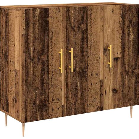 Buffet Meuble de rangement Bois ancien 90 x 34 x 80 cm Bois d'ingénierie (1/5)