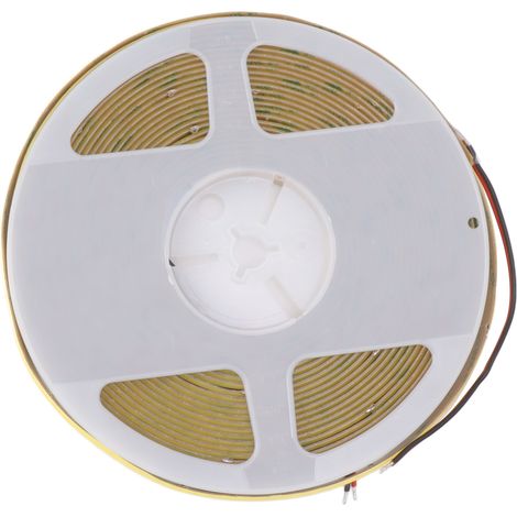 Bande LED COB haute luminosité adhésive flexible double rangée, idéale pour décorer meubles et voitures (10 m, 24 V, lumière blanche 6000K). (1/5)