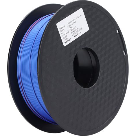Filament PLA souple 1,75mm bicolore bleu rouge, bobine régulière pour imprimante 3D, consommable d'impression 3D. (1/5)