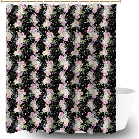 Rideau de bain imprimé polyester 180x180 souple et fluide bâche polyester douche pour salon de coiffure (1/5)