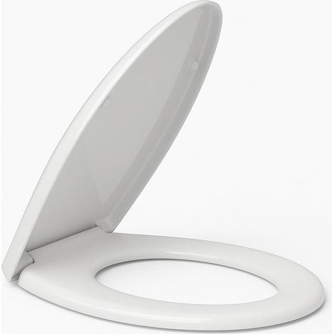 Abattant WC universel, fermeture amortissante pour WC avec dégagement rapide, facile à installer, matériau antibactérien, thermodurcissable à usage universel (Alfa Rallenty) (1/5)