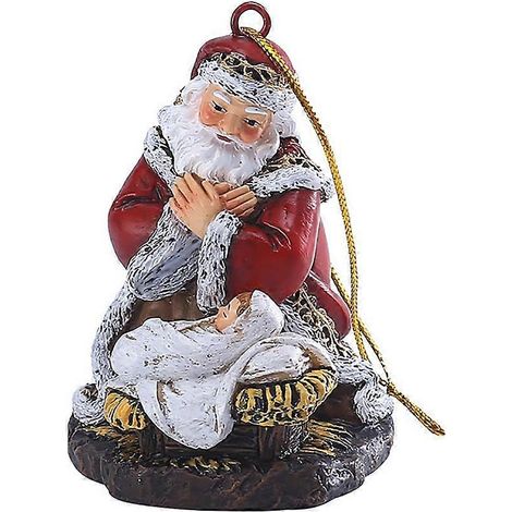 Décorations de Noël Père Noël Dane - Boule de Noël en résine représentant le Père Noël - Poupée Père Noël - Boule de Noël mignonne en résine à offrir (1/5)