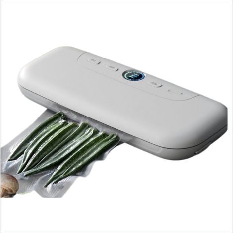 Mini machine à emballer sous vide portable et compacte (prise européenne, 220 V/50 Hz, blanche) pour la maison. (1/4)