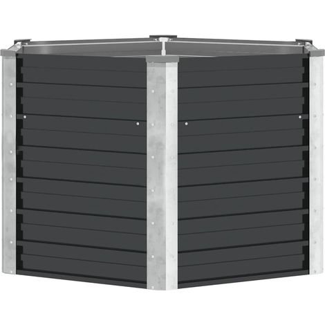 vidaXL Arriate de acero galvanizado gris antracita 129x129x77 cm (1/5)