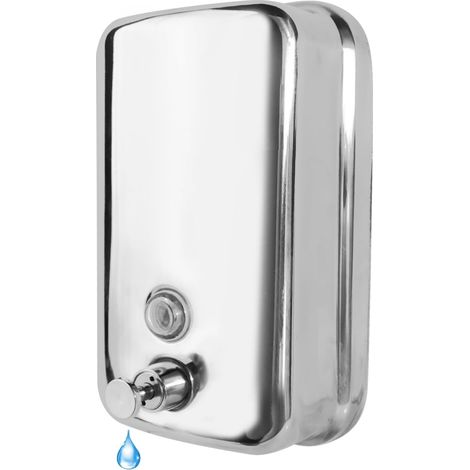 Wall Mounted Soap Dispenser for Bathroom Commercial Wall Liquid Dispenser Stainless Steel Hand Sanitizer Dispenser for Kitchen Garage Office Hotels Restaurants or Home Use 500ml (Chrome Silver)