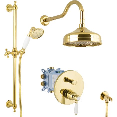 PaulGurkes Regendusche Set Unterputz Gold Duschsystem Luxus Dusche Komplett (1/5)