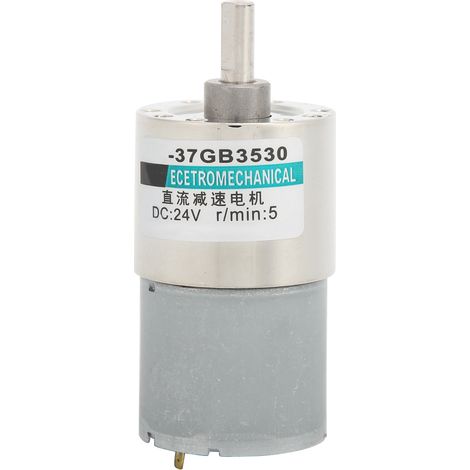 Moteur à engrenages DC 24V micro compact, faible vitesse 5tr/min, couple élevé, aimant permanent XD37GB3530 avec support, robuste pour automatismes et bricolage (1/5)