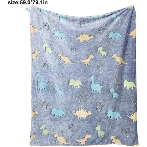 Couverture lumineuse phosphorescente pour enfants, douce et moelleuse, cadeau unique - espace 70 x 100 cm - bleue (1/5)