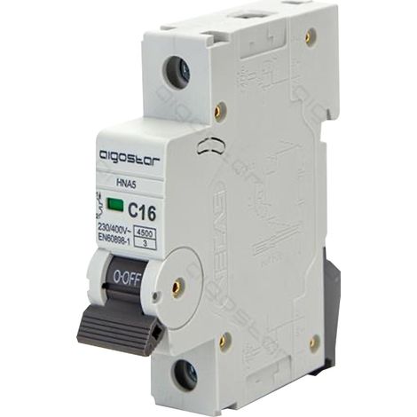 INTERRUTTORE MAGNETOTERMICO 16A 1P CURVA C 220V 1 Modulo Guida Din (1/4)