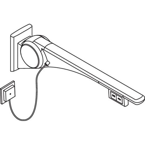 HEWI 802.50.43060 Barre d'appui relevable Basic, 750 mm, gauche (1/2)
