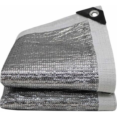 Toile d'ombrage en aluminium réfléchissant à 99 % - Couverture de parasol avec filet à œillets - Filet d'ombrage en tissu 1 x 3 m