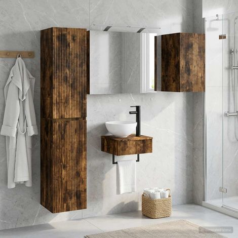 vidaXL Bathroom Furniture Set 5 pcs Smoked Oak (1/5)