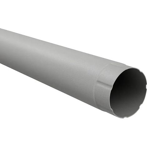 Tuyau de descente acier Ø90 mm – Longueur 1,7 m – Gris brillant RAL 7011