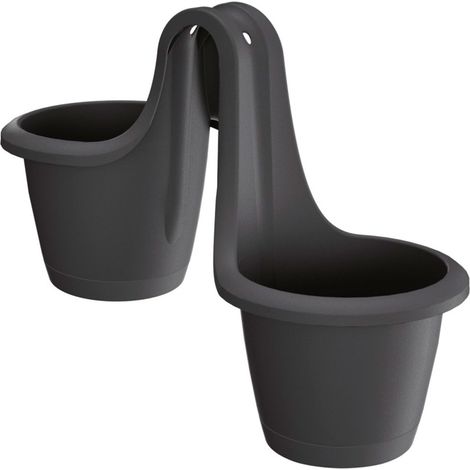 Maceta RESPANA TWINS 5L., dimensiones (mm) 463x200x336, color Antracita
