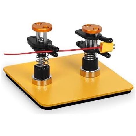 ClampRex Third Hand für Bastler – Kompaktes Lötwerkzeug der dritten Hand mit Doppelklemmen, 10 x 10 x 0,5 cm, magnetischer Sockel, keine Rückkopplung oder Spuren auf Schaltkreisen, Kabeln oder Bauteil (1/5)