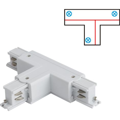 QAZQA Conector en T para carril trifásico Derecho O blanco (1/5)
