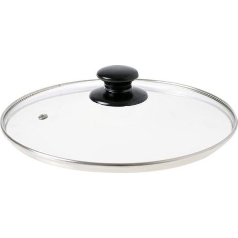 Coperchio in vetro termoresistente da 32 cm, universale per pentola, padella, manico in plastica (1/2)