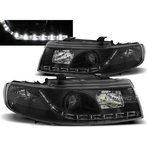 Paire de feux phares Seat Leon / Toledo 99-04 Daylight led noir-27361804 (1/2)