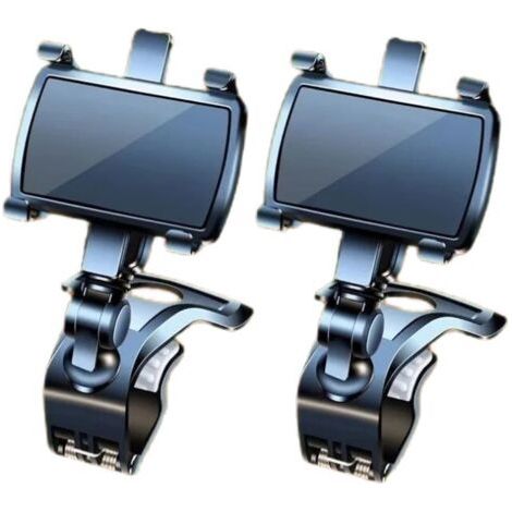 2 PCS Support de Téléphone Voiture Rotation à 360 degrés, Tableau de Bord Socles téléphone Portable Automobile Car Phone Mount pour GPS et Les Smartphones de 4 à 7 Pouces (Noir)