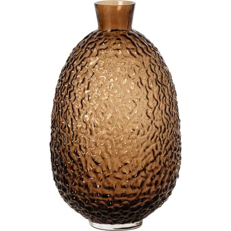 Vase Ovale en Verre "Kyoto" 27cm Marron (1/4)