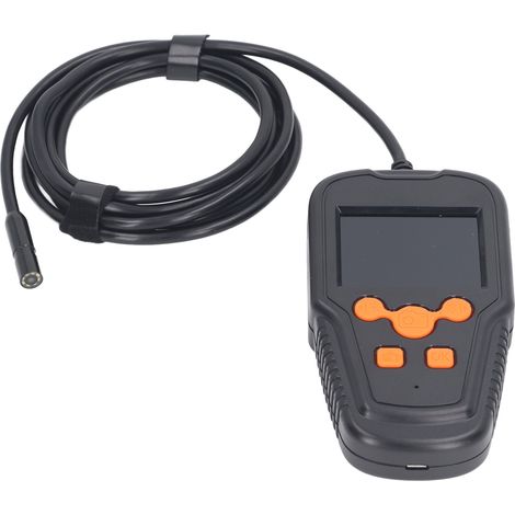 Caméra endoscopique industrielle pour tuyaux avec écran IPS de 2,4 pouces, câble rigide flexible, portable, indice de protection IP67, portée de 5 mètres pour l'inspection automobile. (1/5)