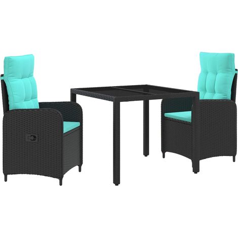 Outdoor Dining Set 3 pcs Poly Rattan vidaXL (1/5)