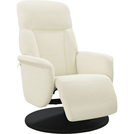Fauteuil de Salon,Chaise,Fauteuil inclinable avec repose-pied crème velours CFW599809 (1/5)