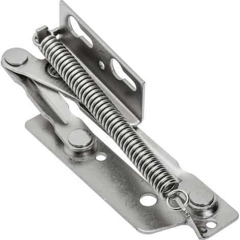 Compas pour abattant à ressort, charnière spéciale pour porte relevable, montage latéral gain de place, angle d'ouverture 75, en acier finition nickel