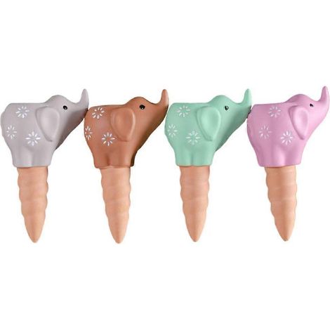 Lot de 4 pots à arrosage automatique en forme d'éléphant en terre cuite (1/4)