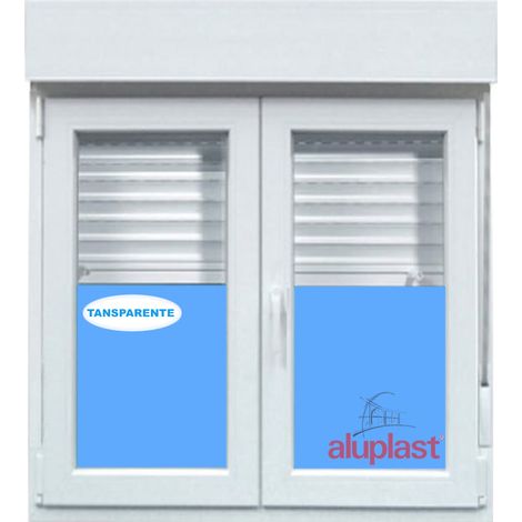 Ventana PVC 1000x1355 Blanca 2 Hojas Oscilobatiente con Persiana Vidrio Transparente