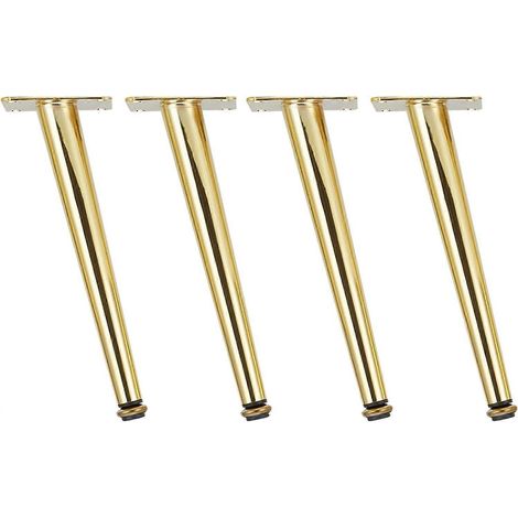 Ensemble de 4 pieds de meubles en métal inclinés, pieds de table réglables, pieds de support pour canapé-lit, TV et meuble-lavabo (couleur : noir et or 205 mm) (1/5)