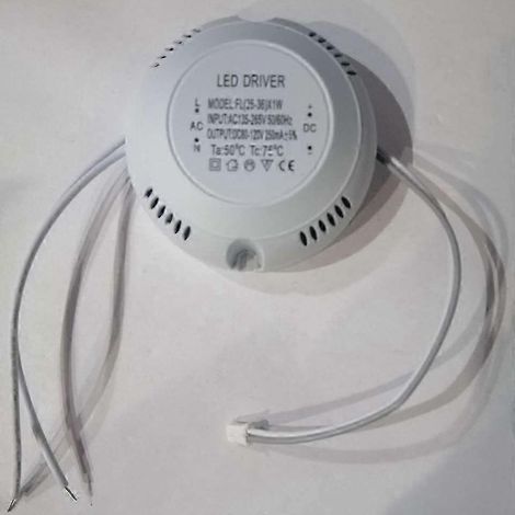 Netzteil für runde LED-Lampe, 12V/24V AC/DC-Transformator (1/5)