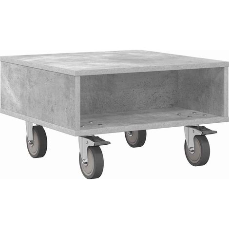 Maison Exclusive - Mesa Lateral con Ruedas Gris Concreto 50,5 x 5