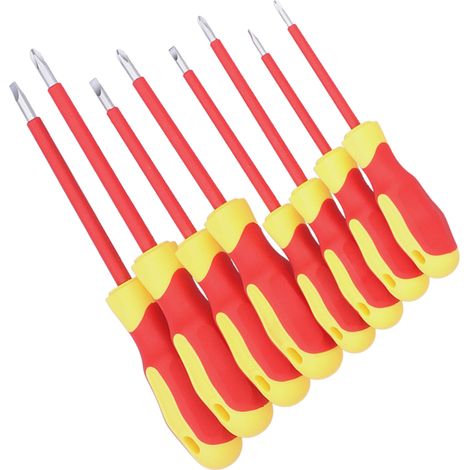 Set mit 8 isolierten, druckfesten metrischen Schraubendrehern für die Elektrikerwartung