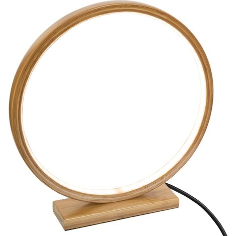 Atmosphera – Lampe à poser en bambou LED H 32 cm – Luminosité douce – Design moderne – Longueur câble 200 cm – Écologique et élégant (1/5)
