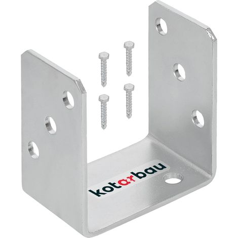 KOTARBAU Support de poteau en U à visser 90 mm Galvanisé à chaud Argent La solution parfaite pour connecter différents éléments (1/5)