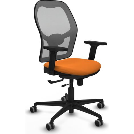 Sedia da ufficio piqueras y crespo Jorquera similpelle arancione rete grigia (1/2)